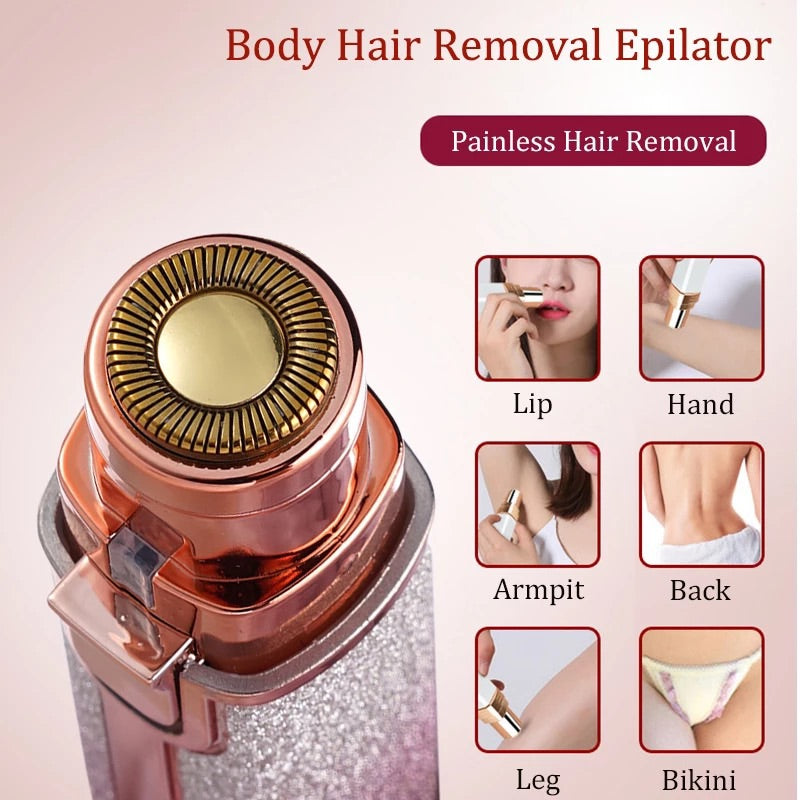 Portable 2 IN 1 Electric Epilator Eyebrow Trimmer Female Body