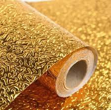 Self Adhesive Gold Silver Kitchen Wallpaper